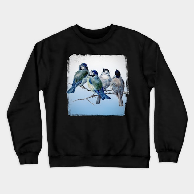Vintage Bluebirds Crewneck Sweatshirt by Amanda Jane